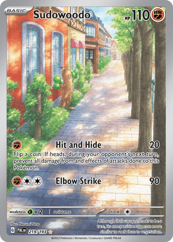 Sudowoodo Paldea Evolved Pokemon Card