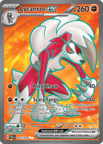 Lycanroc ex Paldea Evolved Pokemon Card