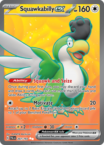 Squawkabilly ex Paldea Evolved Pokemon Card