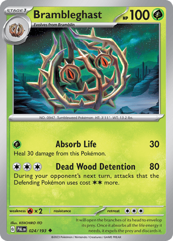 Brambleghast Paldea Evolved Pokemon Card