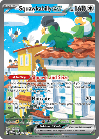 Squawkabilly ex Paldea Evolved Pokemon Card