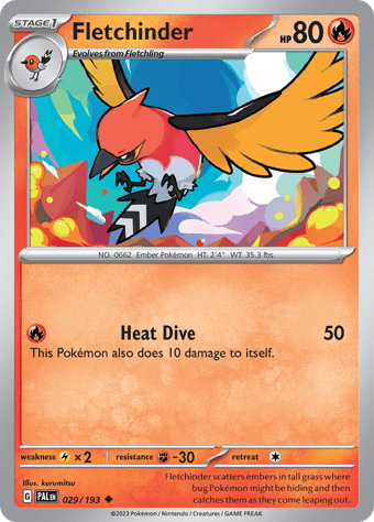 Fletchinder Paldea Evolved Pokemon Card