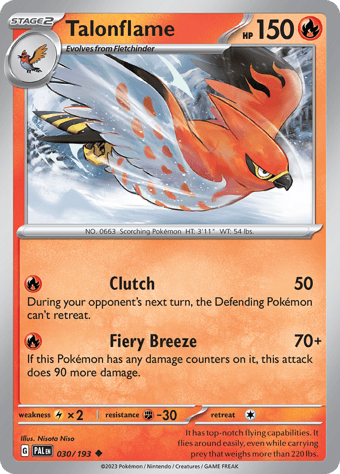 Talonflame Paldea Evolved Pokemon Card