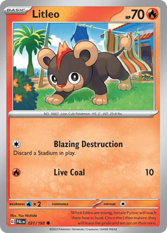 Litleo Paldea Evolved Pokemon Card