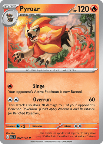 Pyroar Paldea Evolved Pokemon Card