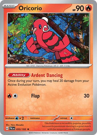 Oricorio Paldea Evolved Pokemon Card