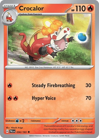 Crocalor Paldea Evolved Pokemon Card