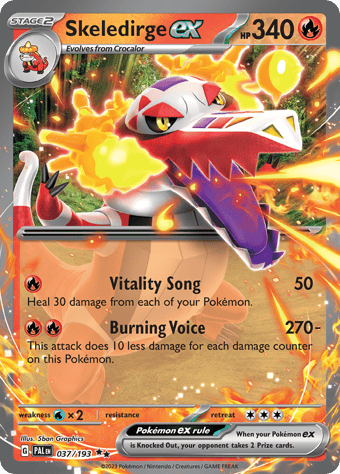 Skeledirge ex Paldea Evolved Pokemon Card