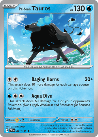 Paldean Tauros Paldea Evolved Pokemon Card