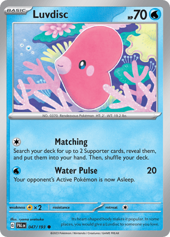 Luvdisc Paldea Evolved Pokemon Card