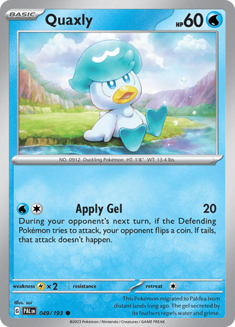 Quaxly Paldea Evolved Pokemon Card