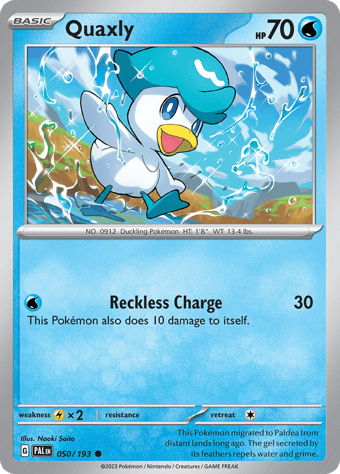 Quaxly Paldea Evolved Pokemon Card