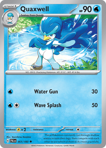 Quaxwell Paldea Evolved Pokemon Card