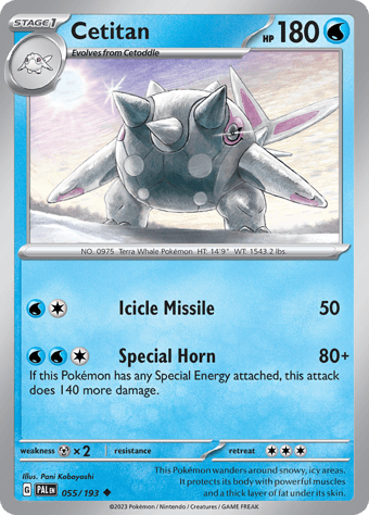 Cetitan Paldea Evolved Pokemon Card