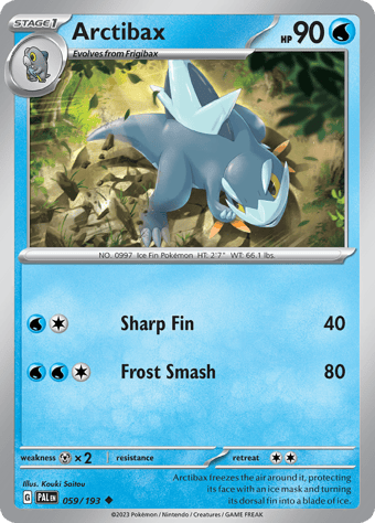 Arctibax Paldea Evolved Pokemon Card