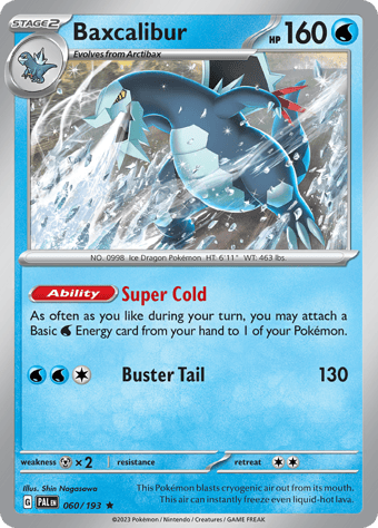 Baxcalibur Paldea Evolved Pokemon Card