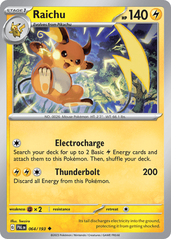 Raichu Paldea Evolved Pokemon Card