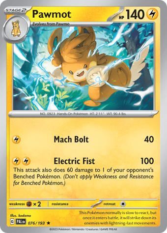 Pawmot Paldea Evolved Pokemon Card