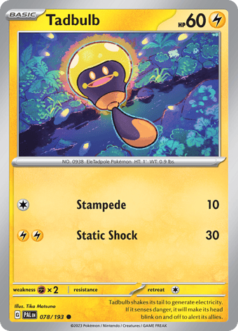 Tadbulb Paldea Evolved Pokemon Card