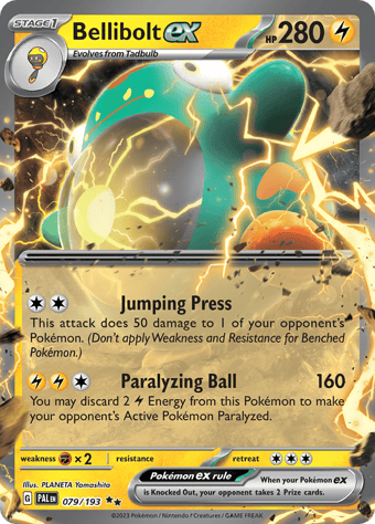 Bellibolt EX Paldea Evolved Pokemon Card