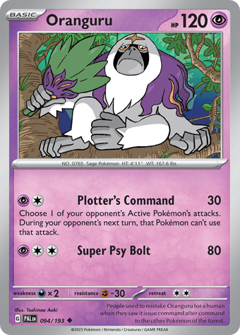 Oranguru Paldea Evolved Pokemon Card
