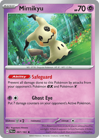 Mimikyu Paldea Evolved Pokemon Card