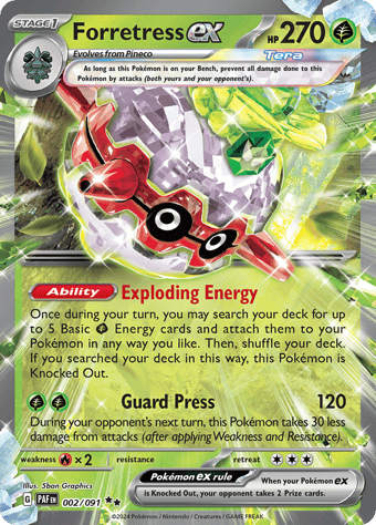 Forretress ex Paldean Fates Pokemon Card
