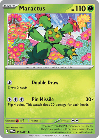 Maractus Paldean Fates Pokemon Card
