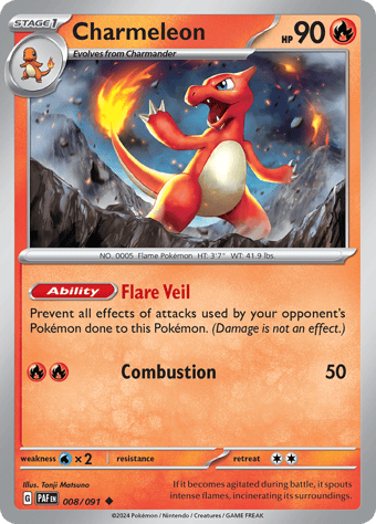 Charmeleon Paldean Fates Pokemon Card