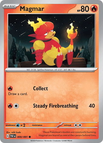 Magmar Paldean Fates Pokemon Card