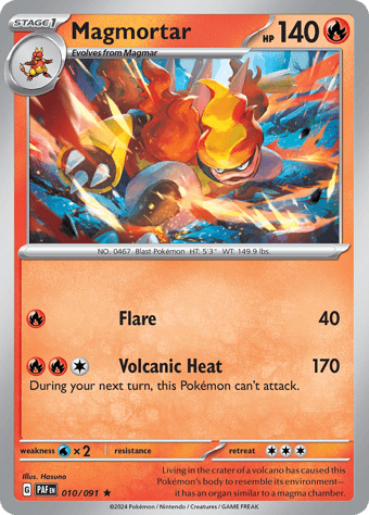 Magmortar Paldean Fates Pokemon Card