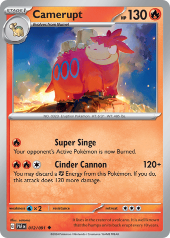 Camerupt Paldean Fates Pokemon Card