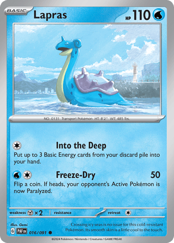 Lapras Paldean Fates Pokemon Card