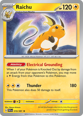 Raichu Paldean Fates Pokemon Card