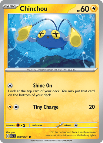Chinchou Paldean Fates Pokemon Card