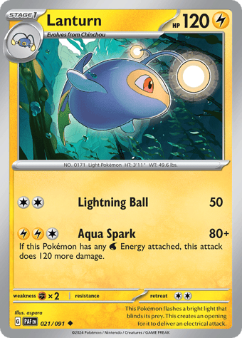 Lanturn Paldean Fates Pokemon Card