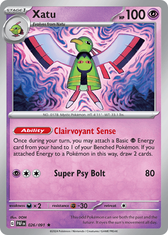 Xatu Paldean Fates Pokemon Card
