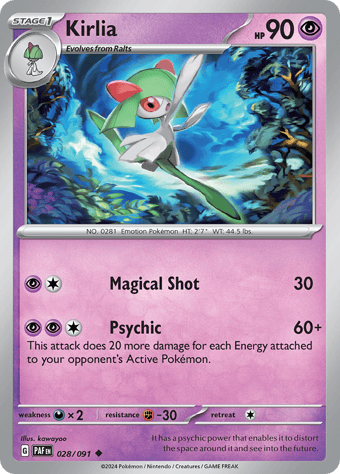 Kirlia Paldean Fates Pokemon Card