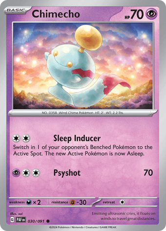 Chimecho Paldean Fates Pokemon Card
