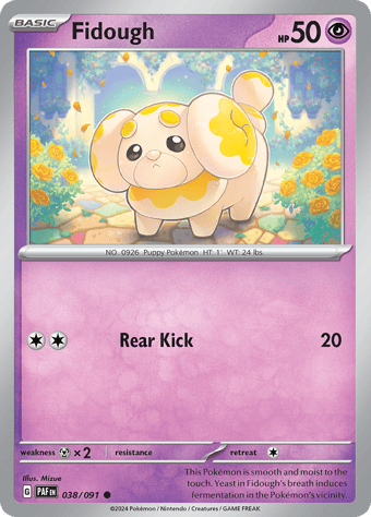 Fidough Paldean Fates Pokemon Card