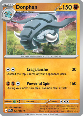 Donphan Paldean Fates Pokemon Card