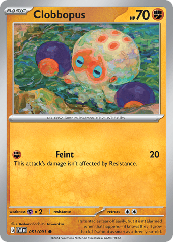 Clobbopus Paldean Fates Pokemon Card