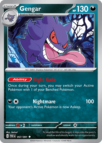 Gengar Paldean Fates Pokemon Card