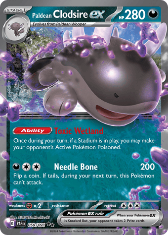 Paldean Clodsire ex Paldean Fates Pokemon Card