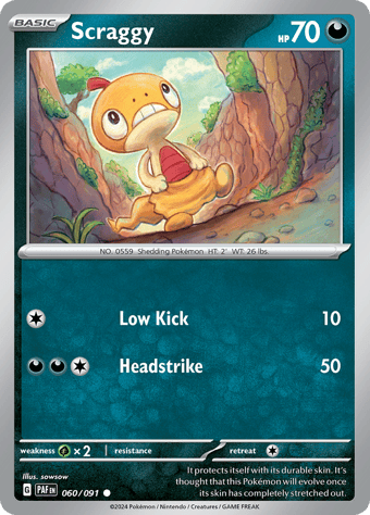 Scraggy Paldean Fates Pokemon Card