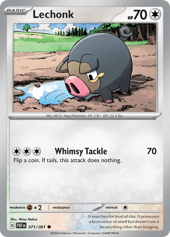 Lechonk Paldean Fates Pokemon Card