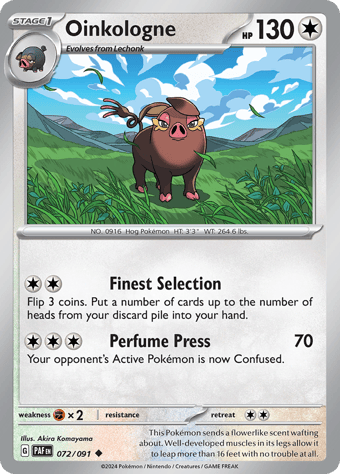 Oinkologne Paldean Fates Pokemon Card