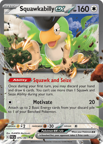 Squawkabilly ex Paldean Fates Pokemon Card