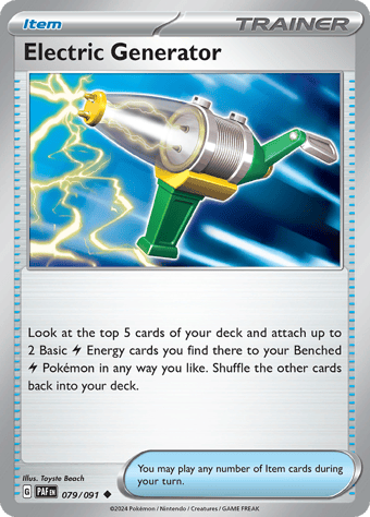 Electric Generator Paldean Fates Pokemon Card