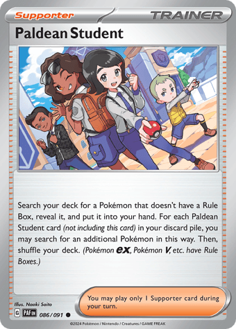 Paldean Student Paldean Fates Pokemon Card